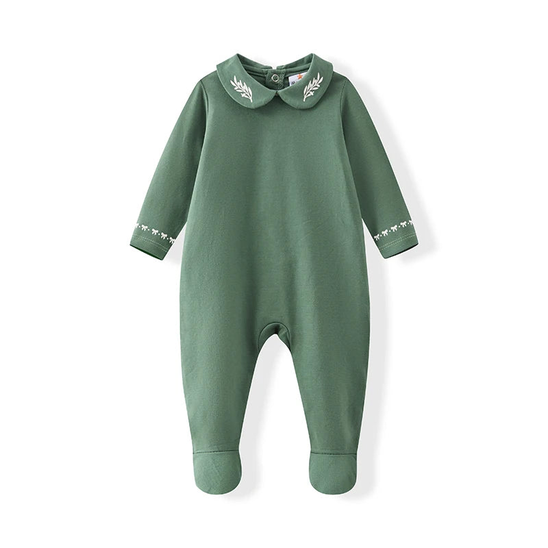 AA-SS26 Bow shabbos robe set family matching kds clothing olive leaf printed girls dresses boys shirt leggings baby romper