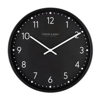 Modern Indoor Analog Wall Clock Quartz Movement Elegant Black Design Simple Arabic Numbers Easy to Hang Home Office Decor 15.5