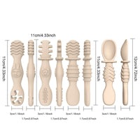 4pcs Silicone Baby Food Spoon, Training Spoon for Babies Over 6 Months Old, Easy-to-grip Tableware, Christmas Gift