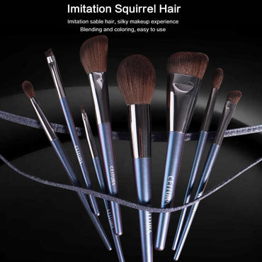 8PCS Professional Makeup Brush Set Eyeshadow Loose Powder Gray Squirrel Hair Gift Box Storage Bag Beauty Tools