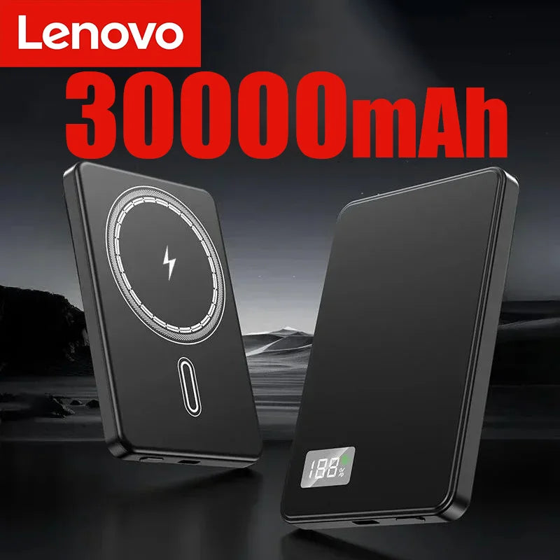 Lenovo 50000mAh Portable Magnetic Wireless Power Bank PD22.5W Super Fast Charging External Battery For Magsafe IPhone Samsung