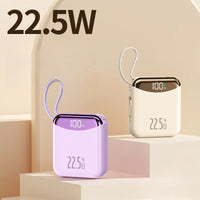 22.5W Super Fast Charging Power Bank with Built-in Cable 20000mAh Portable Ultra-Thin and Mini