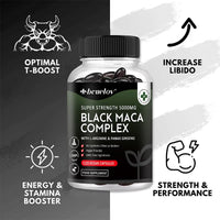 Black Maca & Ginseng Extract, Vitamin Supplement, Supports Energy, Muscle, Endurance, Athletic Performance, 120 Capsules
