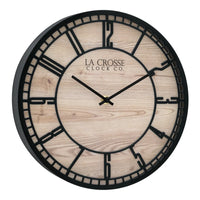 Contemporary 11.5 Inch Wall Clock Stylish Design Precise Quartz Movement Rustic Faux Wood Background Ideal Living Room