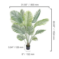 SucceBuy Artificial Palm Tree 4/5/6 FT Tall Faux Plant Secure PE Material & Anti-Tip Tilt Protection Low-Maintenance Plant