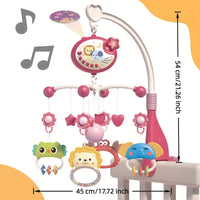 360° Musical Baby Crib Mobile Rotating Night Light Bed Bell Toy Four Speed Timming Hanging Infant Newborn Rattle Bedside Gift