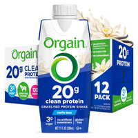 Clean Protein Shake, Grass Fed Dairy, Vanilla Bean - 20G Whey High Protein, Kosher, Ready to Drink, Low Net Carbs, Gluten Free, No Soy Ingredients, 11 Fl Oz (Pack of 12)