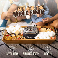 Indoor Smores Maker Smores Kit, Electric Smore Maker with 4 Marshmallows Roasting Forks, Black